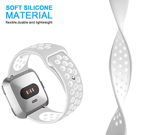 image for HUMENN For Fitbit Versa Bands, Replacement Accessory Breathable Sport 