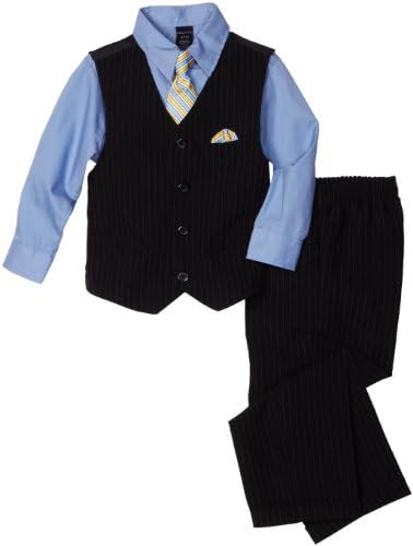 Nautica Dress Up Little Boys' 4 Piece Dresswear Vest Set, Navy, 6