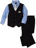 Nautica Dress Up Little Boys' Toddler 4 Piece Dresswear Vest Set, Navy, 2T/2