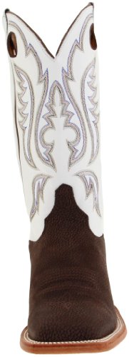 Justin Boots Men's U.S.A. Bent Rail Collection 13" Boot Wide Square Double Stitch Toe Leather Outsole,Chocolate Bisonte/White Classic,13 D US