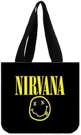 Women's Handbag Custom Nirvana Smiley Face Logo Canvas Tote Bag Shoulder bag