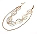yueton 2pcs Fashion Ladies Hollow Out Leaves Gold Chain Alligator Clips Barrettes Bobby Pin Hair Clips Bride Headwear Edge Clip Clamps Headbands