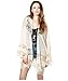 Gypsy Women Vintage Hippie Boho Kimono Cardigan Lace Crochet Jacket Tops Blouse (Small) White