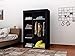 Homebi Clothes Closet Portable Wardrobe Durable Clothes Storage Non-Woven Fabric Wardrobe Storage Organizer with Hanging Rod and 6 Shelves,41.73”W x 17.72” D x 65.35”H (Black)