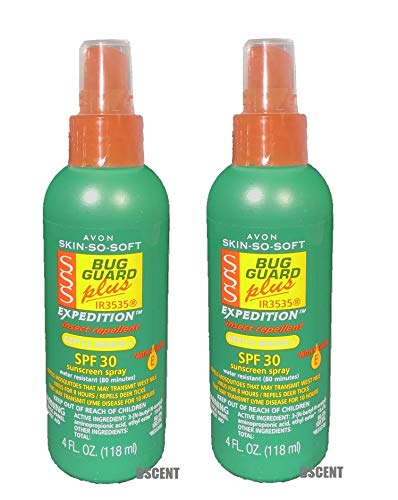 2 Bottles - Avon Skin so Soft Bug Guard Plus Expedition SPF 30 Pump Spray (Best Cream For Flea Bites On Humans)