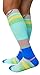 Compression Socks (1 pair) for Women & Men - Easywear Series - Best Graduated Athletic Fit for Running, Nurses, Flight Travel, & Maternity Pregnancy - Boost Stamina & Recovery (Sky Stripes, S/M)