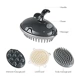 MARNUR Scalp Massager Shampoo Brush Electric Massage Battery Operated with Vibration Massage for Head Hair Shoulder Foot Back with 3 Interchangeable Attachments