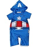 StylesILove Baby Boy Captain America Hoodie Costume Jumpsuit (6-12 Months)