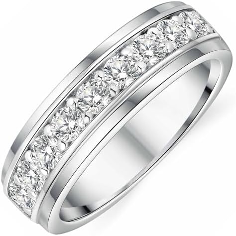 My Daily Styles 925 Sterling Silver Men's Silver-Tone Micro Pave