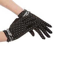 Kenmont Women Summer UV Protection Cotton Lace Gloves || Outdoor Sports Fishing Gloves || Nail Dryer Gloves, Lace Black