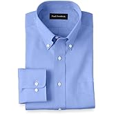 Paul Fredrick Men's Non-Iron 2-Ply Cotton Button Down Collar Dress Shirt