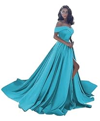 Off Shoulder Satin Prom Dresses Ball Gown Plus Size