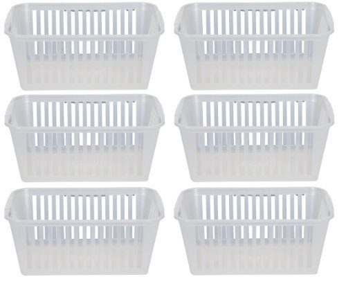 30cm Clear Plastic Handy Basket Storage Basket - Set Of 6 by Whitefurze