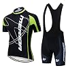 CHHBS Fietskleding voor de zomer, heren, korte mouwen, fietsshorts, gelpads, MTB voor racefietsen