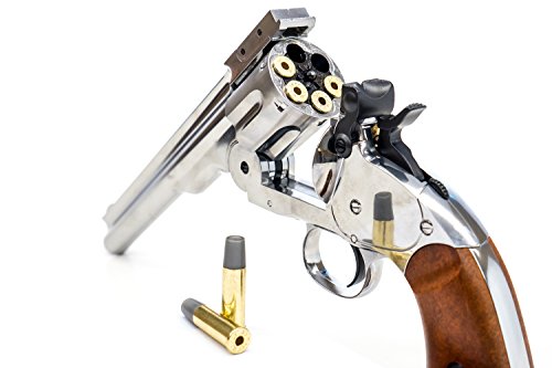 Bear River Schofield No. 3 Revolver - .177 Full Metal Airgun Pistol - CO2 BB Gun Shoot BB or Pellet Ammo Nickel Finish - Thumbnail 4