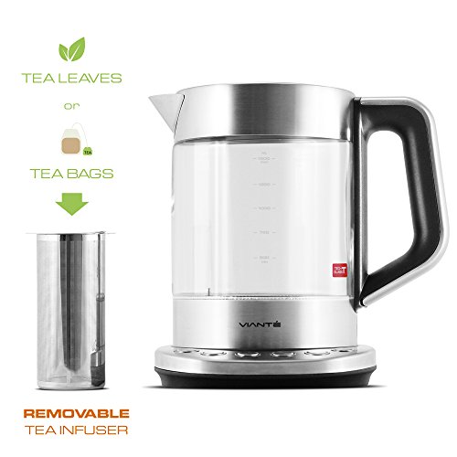 ViantÃ© KET-100 Electric Tea Maker, 1.7 L, Silver, Gray, Stainless Steel