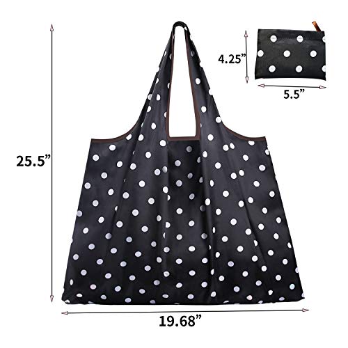 Reusable Grocery Bags,10 Pack Extra Large Foldable Nylon Tote Bag Heavy Duty Washable Eco Friendly Shopping Bags with Pouch attached