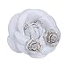 Fashion jewelry designer big statement rhinestone flower dangle earrings for women (Silver)