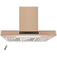 VESTA Colorful 800CFM 30'' Stainless Steel Wall Mounted Range Hood,6 Speeds Touch Screen Control/Gesture Control, 6'' Top Vent, Baffle Filters, and Adjustable Chimney Suitable For 9ft Ceiling