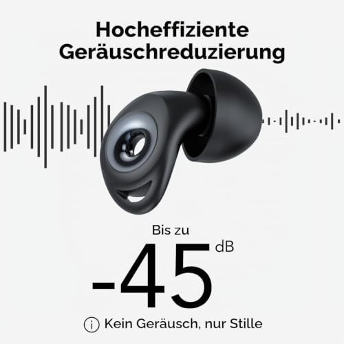 Ohrstöpsel zum Schlafen, 45dB Noise Cancelling Gehörschutz Silikon Earplugs