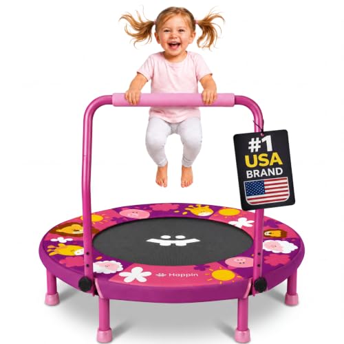 Happin® 36'' Toddler Trampoline Indoor, Foldable Mini Trampoline for Kids Ages 2-6,