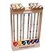 AmishToyBox.com Deluxe Croquet Game Set - 6 Player - with Wooden Stand (Three 28