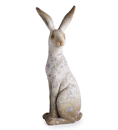 Wind & Weather Sitting Bunny Sculpture, Weather Resistant, Natural Pose, Garden Statue (Tall) - Thumbnail 4
