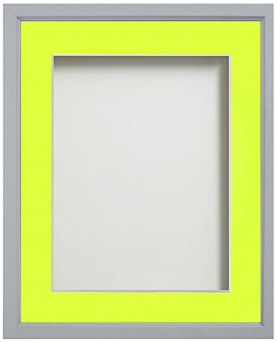 Frame Company Drayton Range 5x5-inch Grey Picture Photo Frame with Lemon Bon Mount For Image Size 3.5x3.5-inch