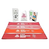 Gym Workout Elastic Rubber Resistance Bands Loop 12-inch Set of 4 for Exercise, Legs, Butt, Arm and Glutes | Fitness Stretching Squat Physical Therapy Booty x Heavy | With Bonus eBook & Carry Bag