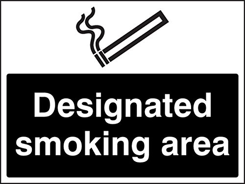 Caledonia Signs 83247K Sign, Designated Smoking Area (White/Black)