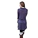 Mixmax Women Lapel Neck Long Sleeve Loose Dress Sides Slit Shirt Dress (Small, Purple)