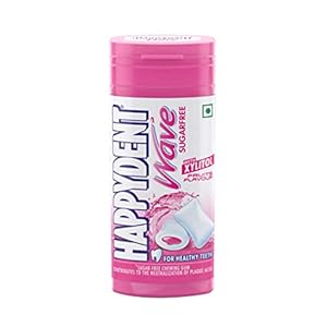 Happydent Wave, Xylitol Sugarfree Fruits Flavour, Bubble Gum Pocket Bottle, 30.6 g, 18 pc