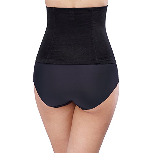 Shymay Women's Firm Control Under Bust Waist Cincher Body Shapewear, Black, Small - Thumbnail 3