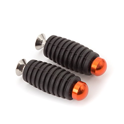 FXCNC Racing 1 pair 6mm CNC Aluminum Rubber Motorcycle Spare Small Gear Shift Brake Lever Peg Pedal Cover Head Orange Rearsets Footrests Fusion Male-Mount - Thumbnail 6
