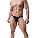 Pdbokew Mens G-String Underwear with Pouch Low Rise Bikini Thong Underwear Black M