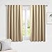 PONY DANCE Blackout Window Treatments - Heavy-Duty Soft Back Loop/Rod Pocket Draperies for Home Decor Energy Saving Noise Reducing for Kids' Room, W 42 x L 54 Inches, Biscotti Beige, 2 Panels