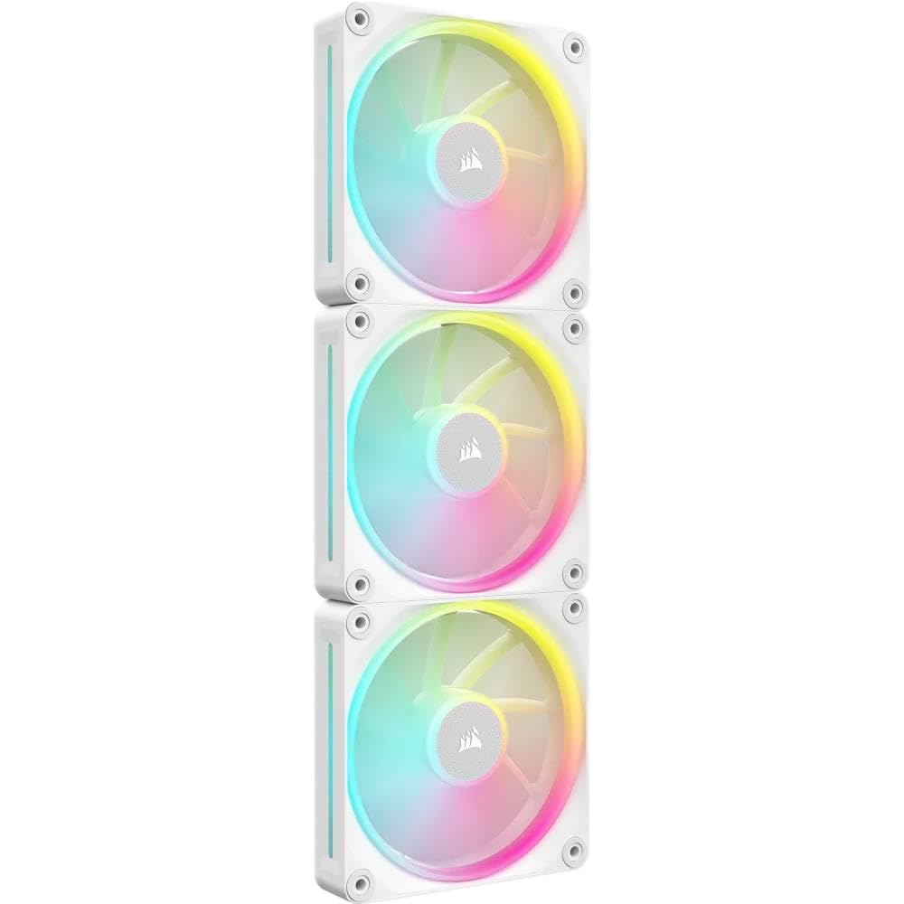 CORSAIR iCUE LINK LX120 RGB 120mm PWM Fans Triple Pack – Dual Light Loops – Includes iCUE LINK System Hub – CORSAIR AirGuide Technology – White Image