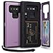 TORU CX PRO Case for Galaxy Note 9, with Card Holder | Slim Protective Cover with Hidden Credit Cards Wallet Flip Slot Compartment Kickstand | Include Mirror, Strap, USB Adapter - Purple