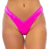 BodyZone Women's Scrunch Butt High Waisted Thong Made from Stretch Nylon-Spandex Fabric, Fuschia