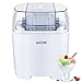 Aicok Ice Cream Maker, 1.5L Ice Cream Machine, Frozen Yogurt and Sorbet Machine with Timer Function and Recipe Book, White