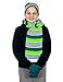 Girl's 3 Piece Knit Hat, Scarf & Gloves Set (Electric Green-Teal), OSFM