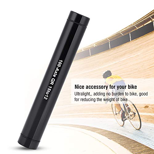 Thru Axle Adapter, Bicycle Thru Axle Adapter Bike Thru Axle Hub Adapter 15mm to 12mm Quick Release Skewer Bike Hub Adapter(Black)