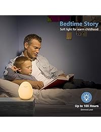 Luces de noche para niños, BesDio LED lámpara de guardería: cambio de color y función de atenuación con sensor táctil, USB recargable, 1 hora temporizador, hasta 100 h de autonomía.