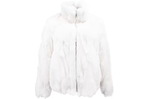 Women Natural Rex Rabbit Fur Coat High Collar Fur Top Warm Classic For Winter