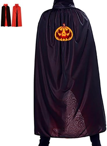 Creepy Pumpkin Face Halloween Children Adult Cosplay Costume Cloak Cape Mantle