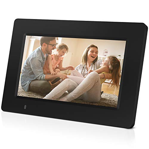 Digital Picture Frame, iDeaPLAY 7 inch WiFi Photo Frame, 1024×600 HD Display, 8GB Internal Storage, iPhone & Android App, Support Photo, Music, Calendar with Built-in Speakers