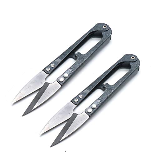 Cyful Sewing Scissors Grip Thread Clip Tailor High-Carbon Steel Yarn Spring Stitch Cutter,Pack of 2 (Dark Grey)