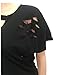 Pxmoda Womens Plus Size V Neck Short Sleeve Ripped T Shirt Tops