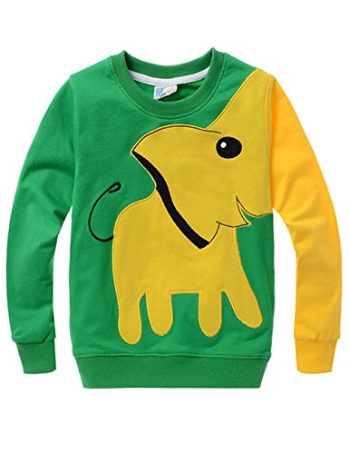 CM-KidBoys Sweatshirts Cute Elephant Shirts Clothes Kids Pullover Hoodie Toddler Long Sleeve Cotton Sweatshirt Sweater