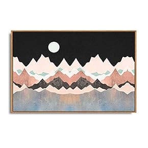 Framed Canvas Home Artwork Decoration Abstract Mountain Nature Scenery Canvas Wall Art for Living Room, Bedroom - 16x24 inches